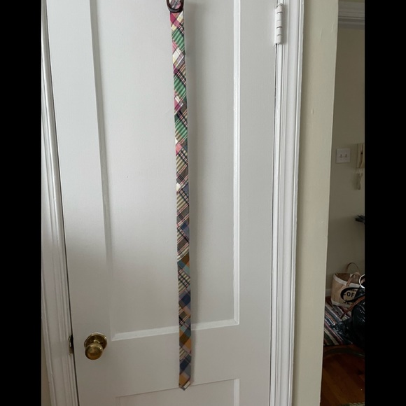 J CREW BELT - COTTON - Madras Plaid - New without Tag - Brown buckle - Size M/L - Picture 4 of 7